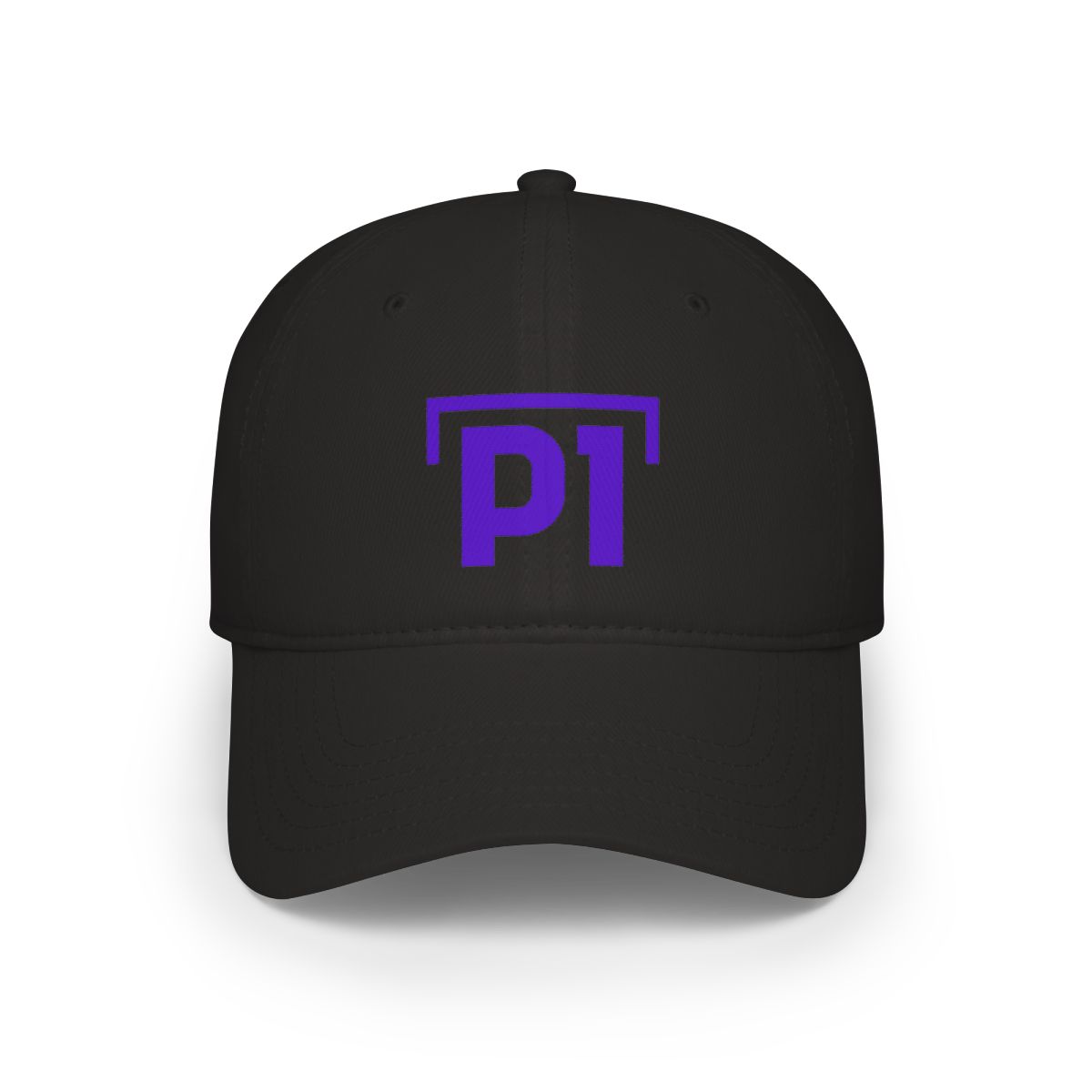 PT Letter Logo Cap | Embroidered Baseball Cap, Purple Monogram | Matt & Tommy P1