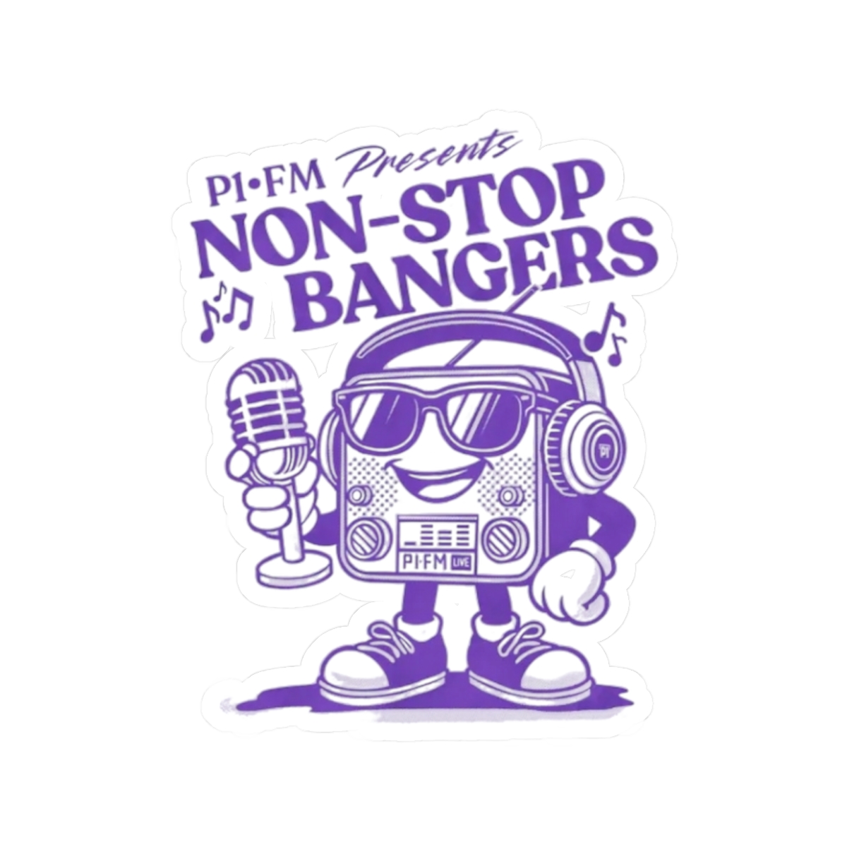 Non-Stop Bangers Radio Sticker | Kiss-Cut Vinyl Music Decal | Matt & Tommy P1